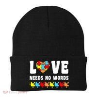 Love Needs No Words Puzzle Autism Awareness Teacher Beanie thumb 0
