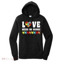 Love Needs No Words Puzzle Autism Awareness Teacher Women's Hoodie thumb 0