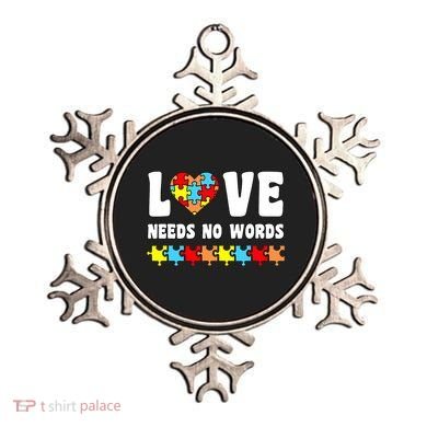 Love Needs No Words Puzzle Autism Awareness Teacher Ornament