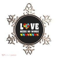 Love Needs No Words Puzzle Autism Awareness Teacher Ornament thumb 0