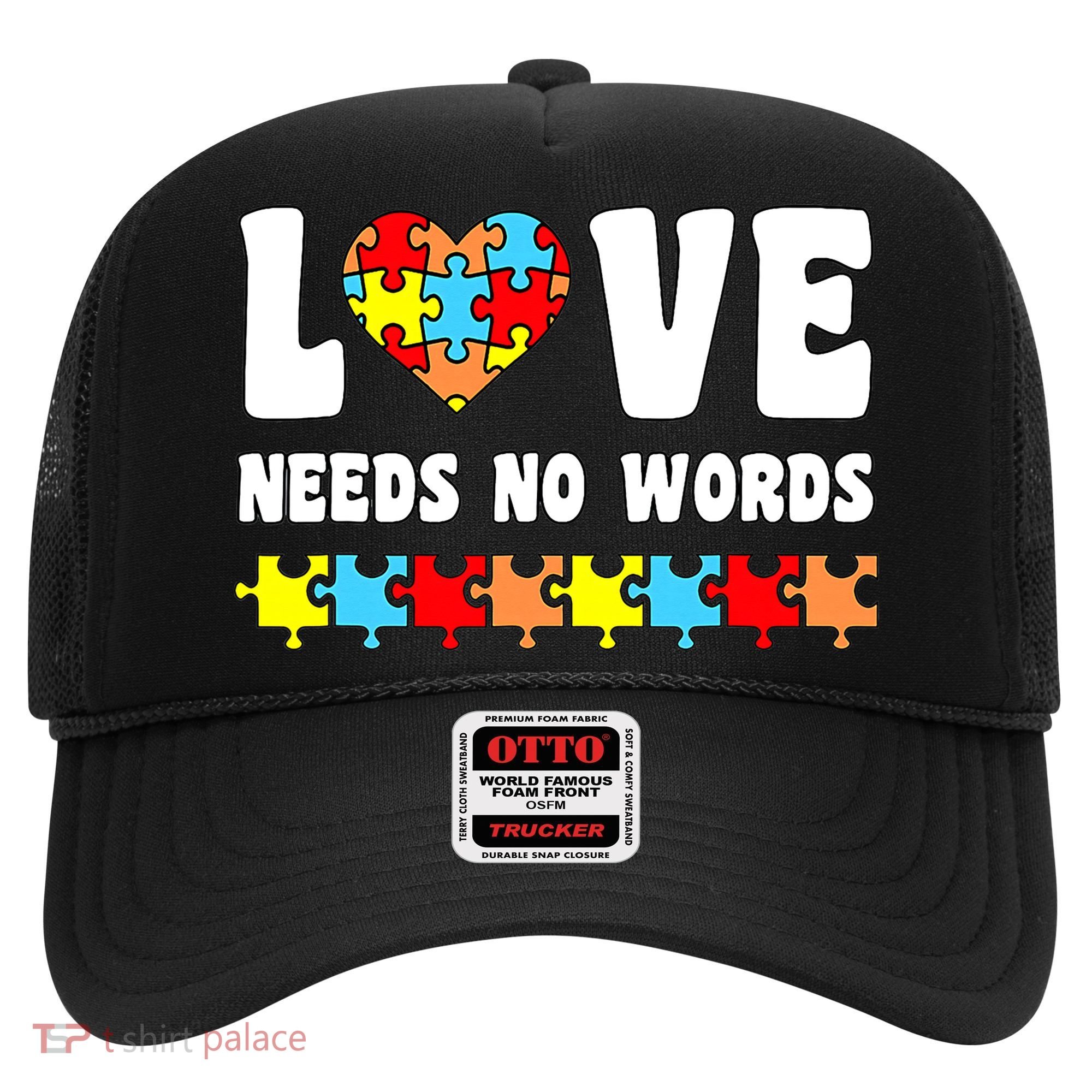 Love Needs No Words Puzzle Autism Awareness Teacher Hat