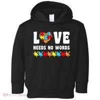 Love Needs No Words Puzzle Autism Awareness Teacher Toddler Hoodie thumb 0