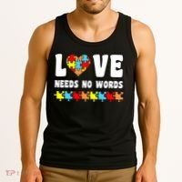 Love Needs No Words Puzzle Autism Awareness Teacher Tank Top thumb 3