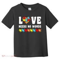 Love Needs No Words Puzzle Autism Awareness Teacher Toddler T-Shirt thumb 0