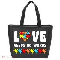 Love Needs No Words Puzzle Autism Awareness Teacher Tote Bag thumb 0