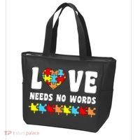 Love Needs No Words Puzzle Autism Awareness Teacher Tote Bag thumb 3