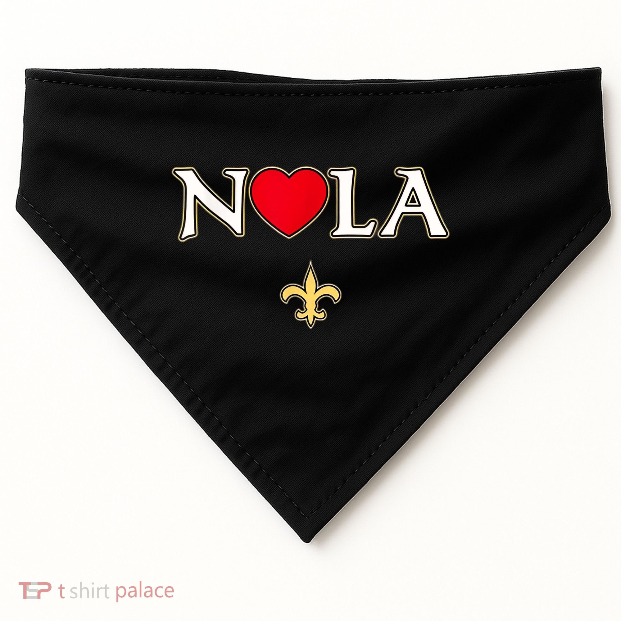 Love Nola New Orleans Fleur De Lis Heart Nola USA-Made Doggie Bandana