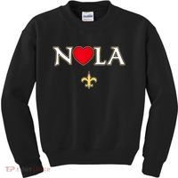 Love Nola New Orleans Fleur De Lis Heart Nola Kids Sweatshirt thumb 0
