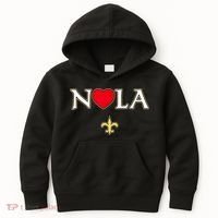 Love Nola New Orleans Fleur De Lis Heart Nola Kids Hoodie thumb 0