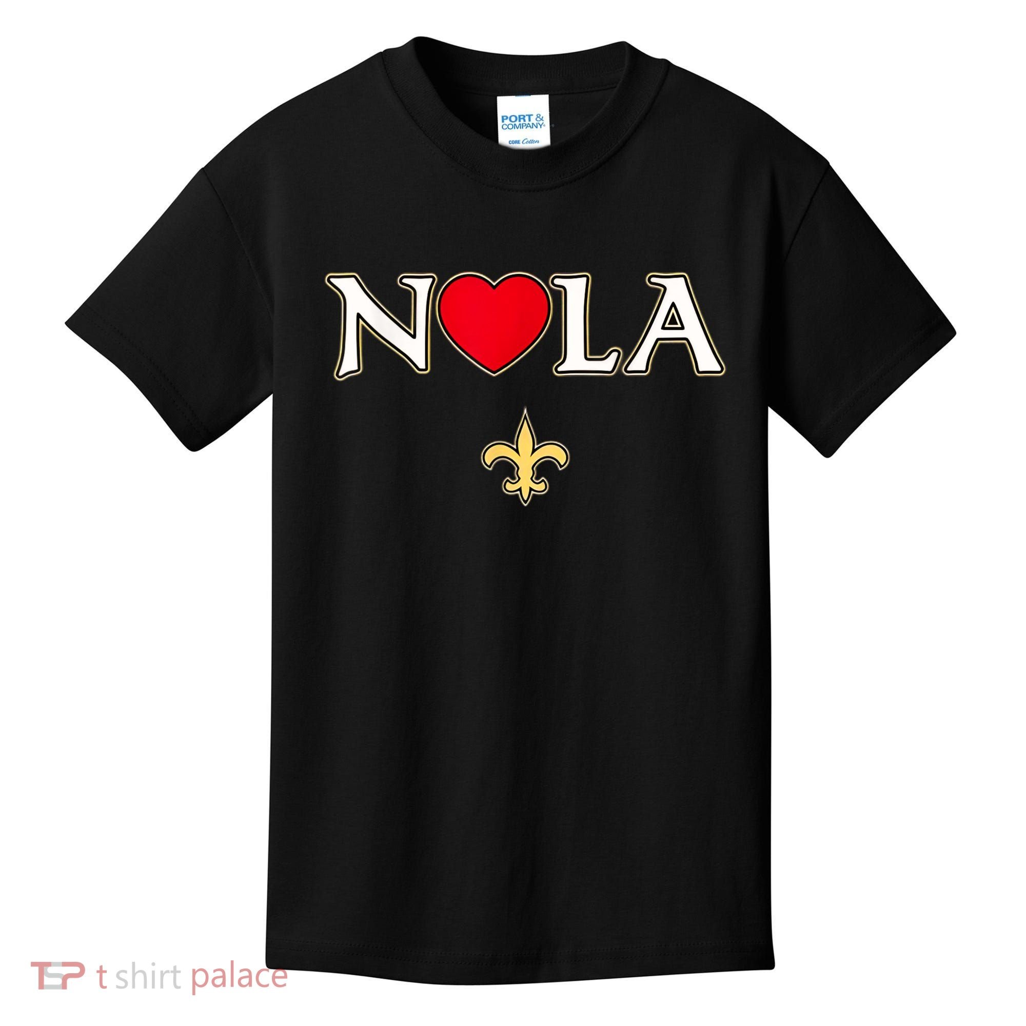 Love Nola New Orleans Fleur De Lis Heart Nola Kids T-Shirt
