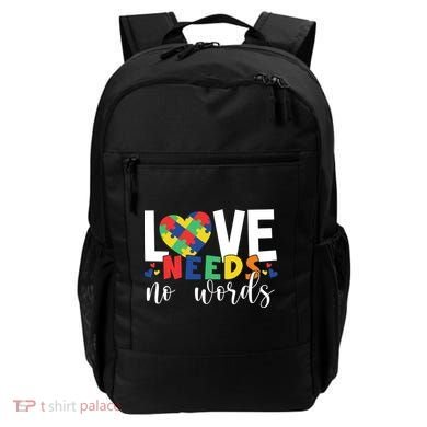 Love Needs No Words Autism Awareness Backpack
