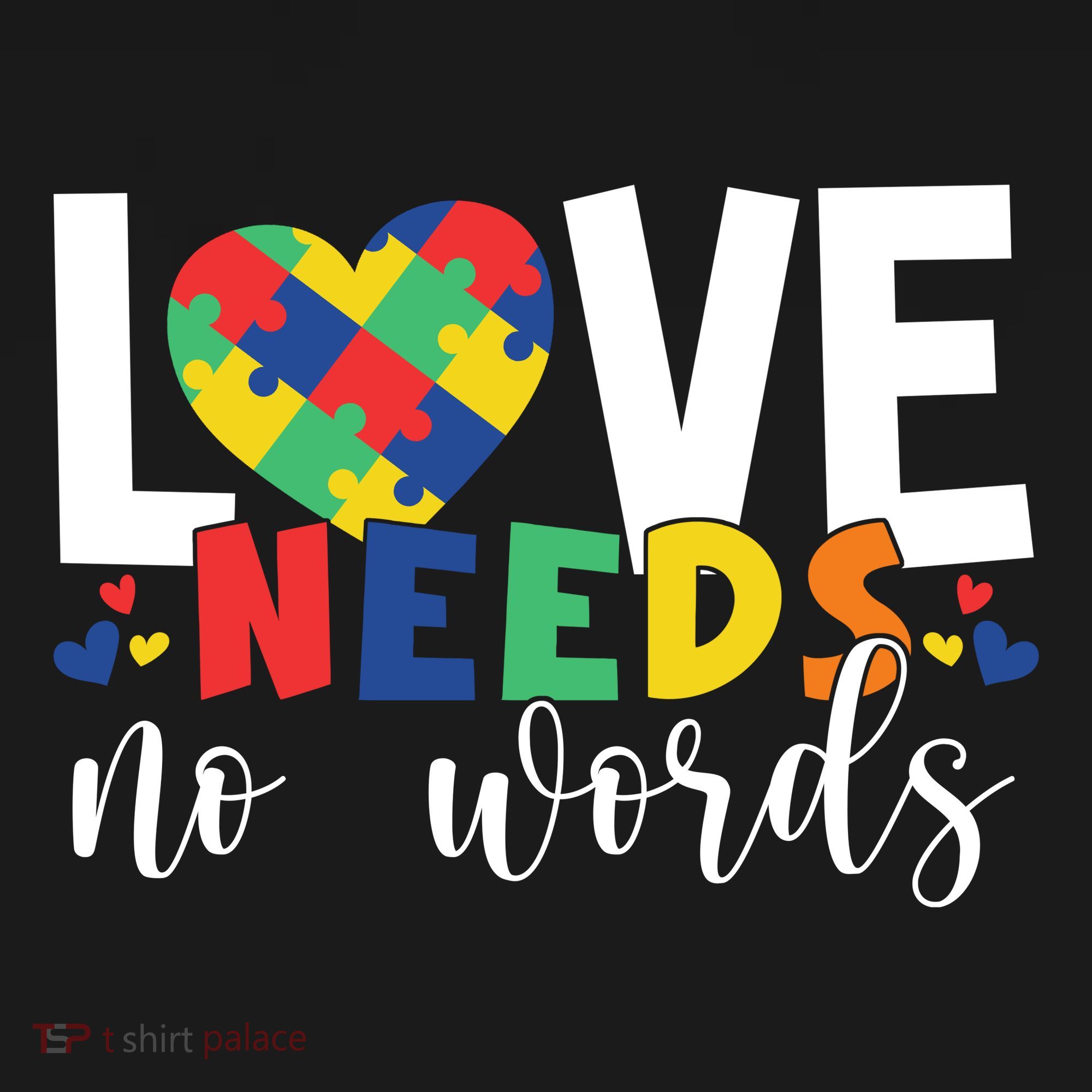 Love Needs No Words Autism Awareness Backpack