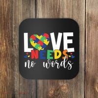 Love Needs No Words Autism Awareness Coaster thumb 0