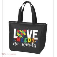 Love Needs No Words Autism Awareness Tote Bag thumb 3