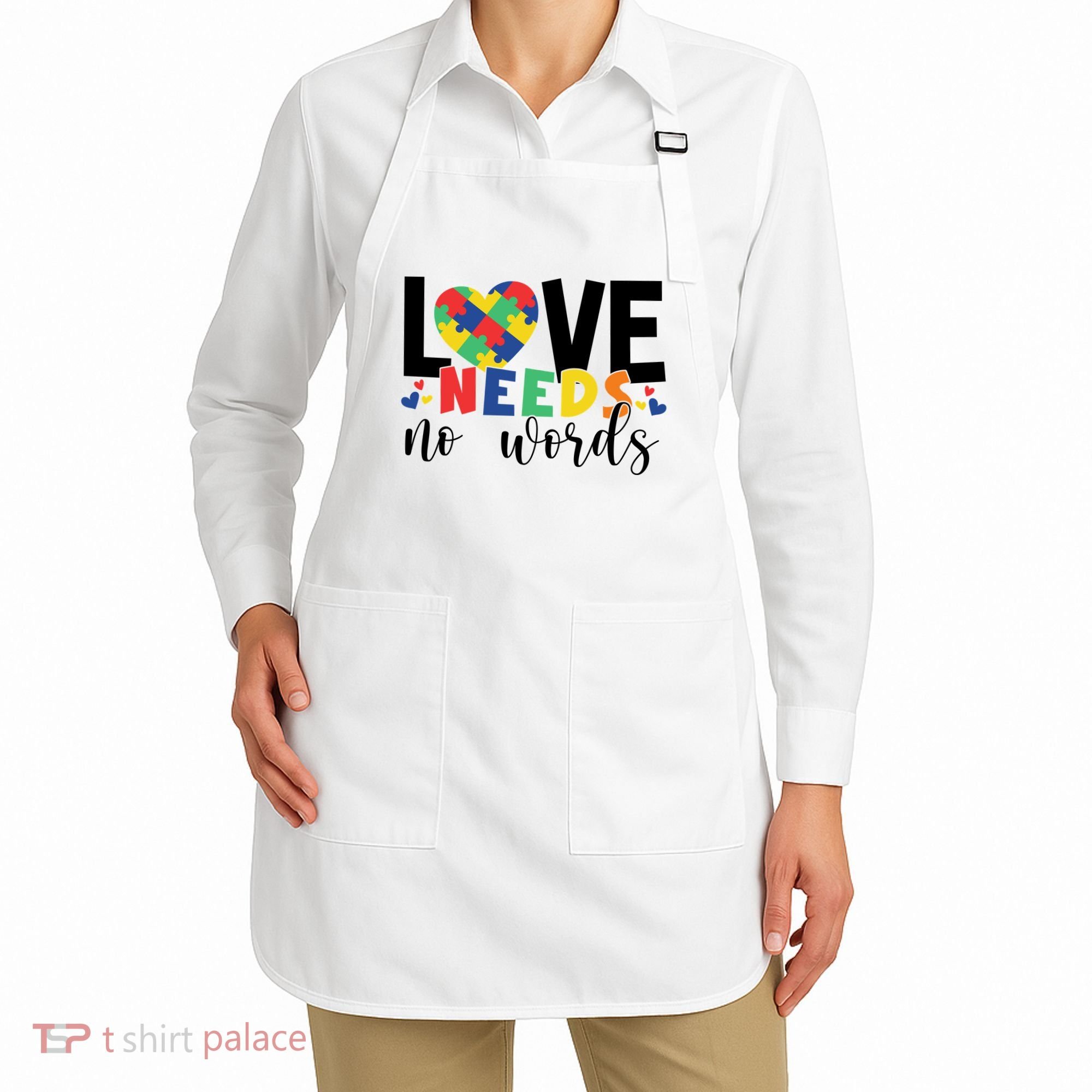 Love Needs No Words Autism Awareness Apron