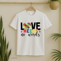 Love Needs No Words Autism Awareness T-Shirt thumb 2