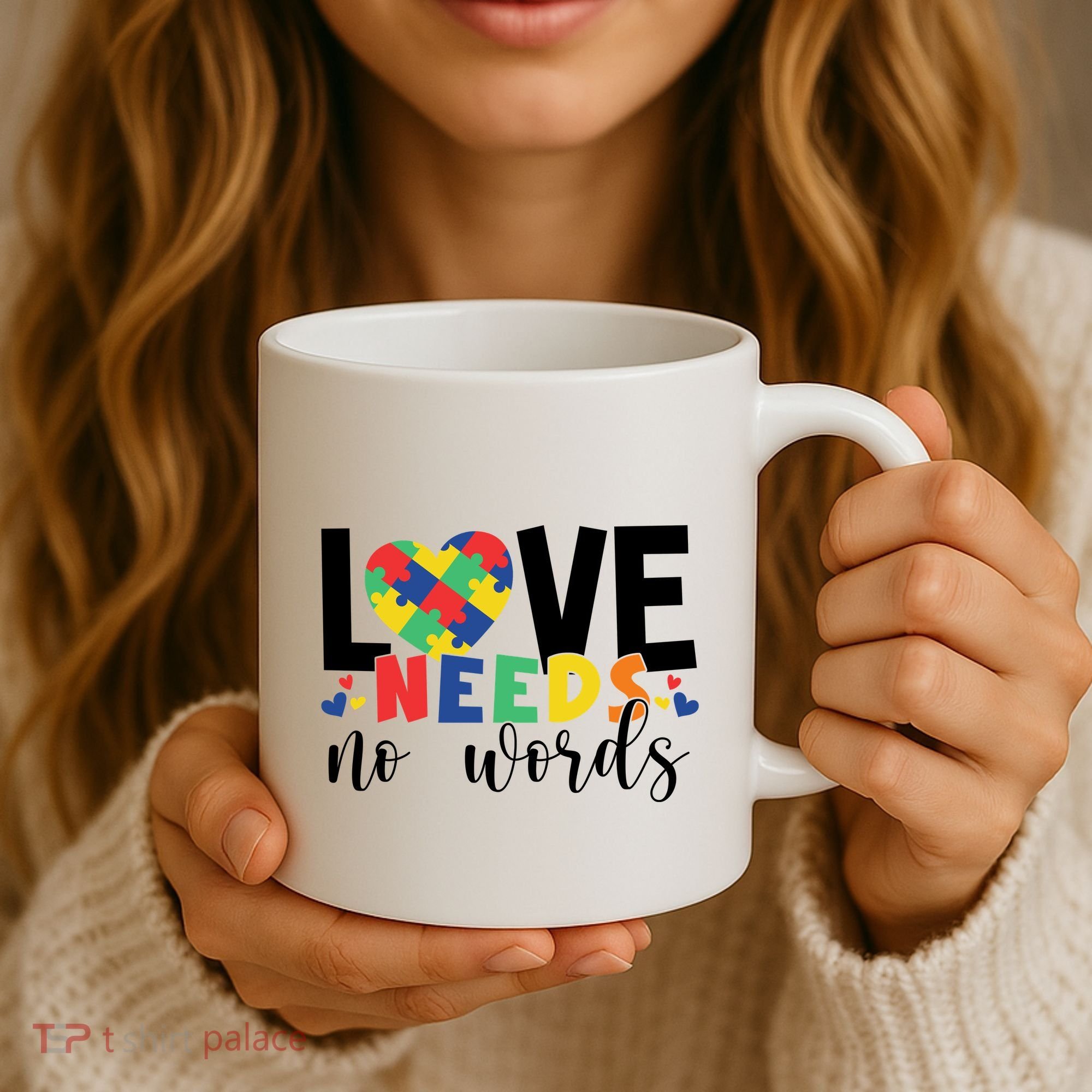 Love Needs No Words Autism Awareness Coffee Mug