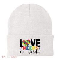 Love Needs No Words Autism Awareness Beanie thumb 0