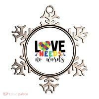 Love Needs No Words Autism Awareness Ornament thumb 0