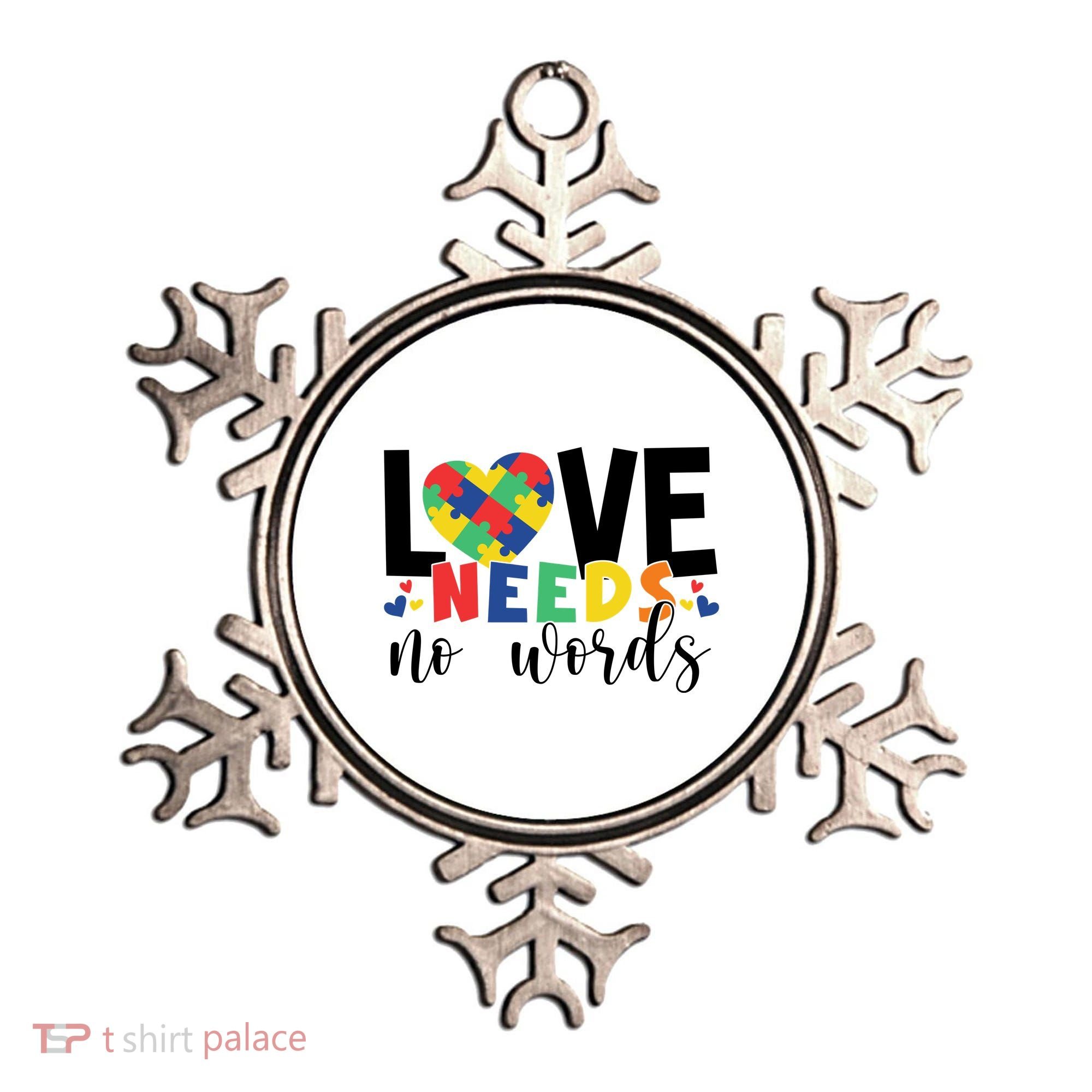 Love Needs No Words Autism Awareness Ornament