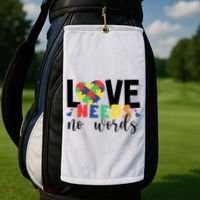 Love Needs No Words Autism Awareness Golf Towel thumb 2