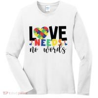 Love Needs No Words Autism Awareness Women's Long Sleeve Shirt thumb 0