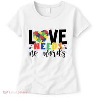 Love Needs No Words Autism Awareness Women's T-Shirt thumb 0