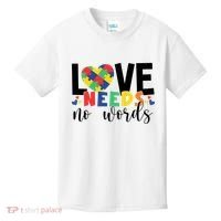 Love Needs No Words Autism Awareness Kids T-Shirt thumb 0