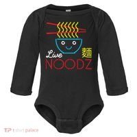 Live Noodz Noods Ramen Noodle Pho Funny Cute Gift Baby Long Sleeve Bodysuit thumb 0