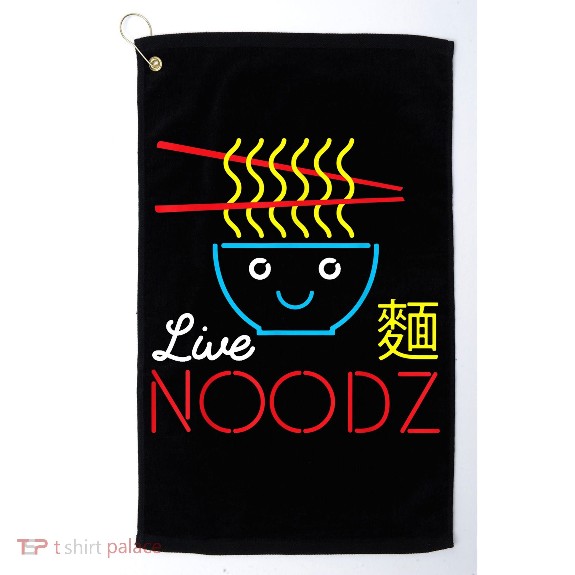 Live Noodz Noods Ramen Noodle Pho Funny Cute Gift Golf Towel