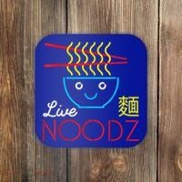 Live Noodz Noods Ramen Noodle Pho Funny Cute Gift Coaster thumb 0