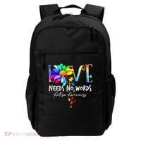 Love Needs No Words – Autism Awareness Puzzle Autism Symbol Cool Gift Backpack thumb 0