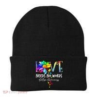 Love Needs No Words – Autism Awareness Puzzle Autism Symbol Cool Gift Beanie thumb 0