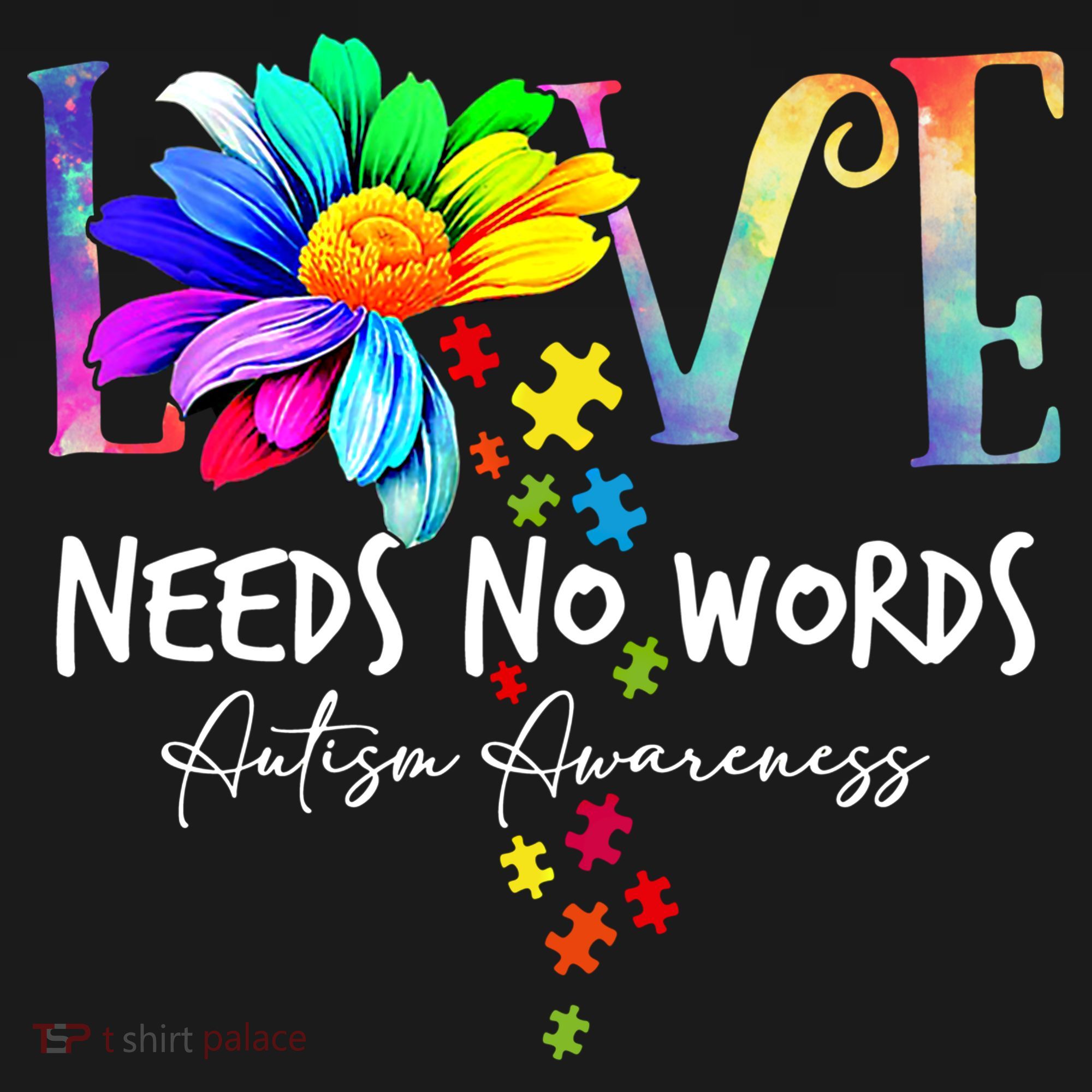 Love Needs No Words – Autism Awareness Puzzle Autism Symbol Cool Gift Women's Hoodie