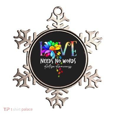 Love Needs No Words – Autism Awareness Puzzle Autism Symbol Cool Gift Ornament