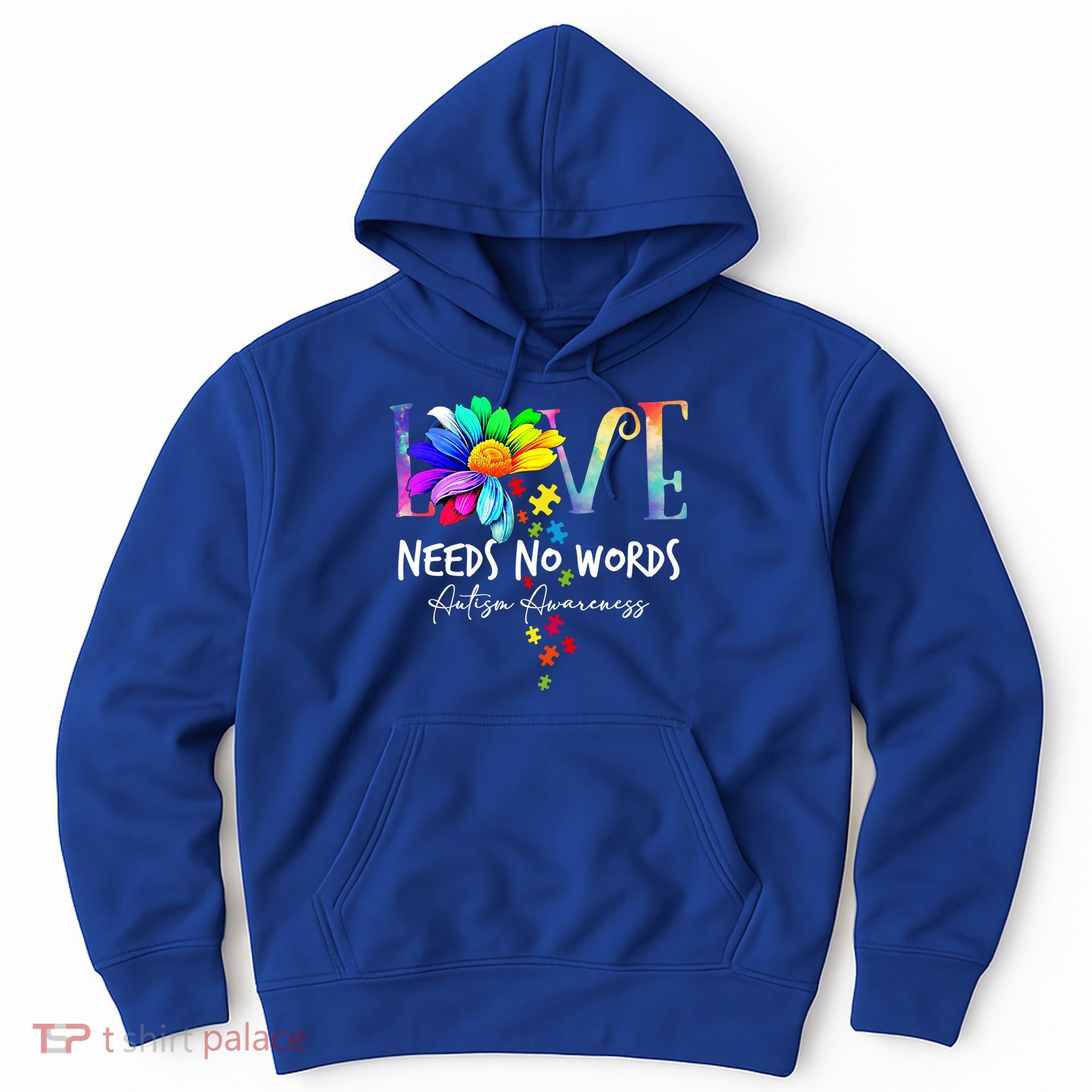 Love Needs No Words – Autism Awareness Puzzle Autism Symbol Cool Gift Hoodie
