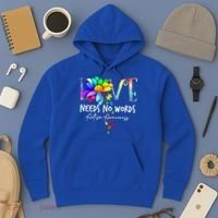 Love Needs No Words – Autism Awareness Puzzle Autism Symbol Cool Gift Hoodie thumb 3