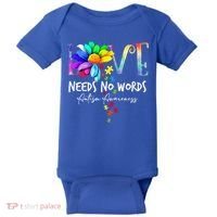 Love Needs No Words – Autism Awareness Puzzle Autism Symbol Cool Gift Baby Bodysuit thumb 0