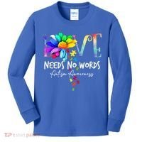 Love Needs No Words – Autism Awareness Puzzle Autism Symbol Cool Gift Kids Long Sleeve Shirt thumb 0