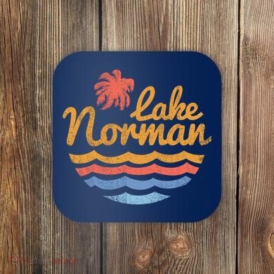 Lake Norman Retro Logo Coaster