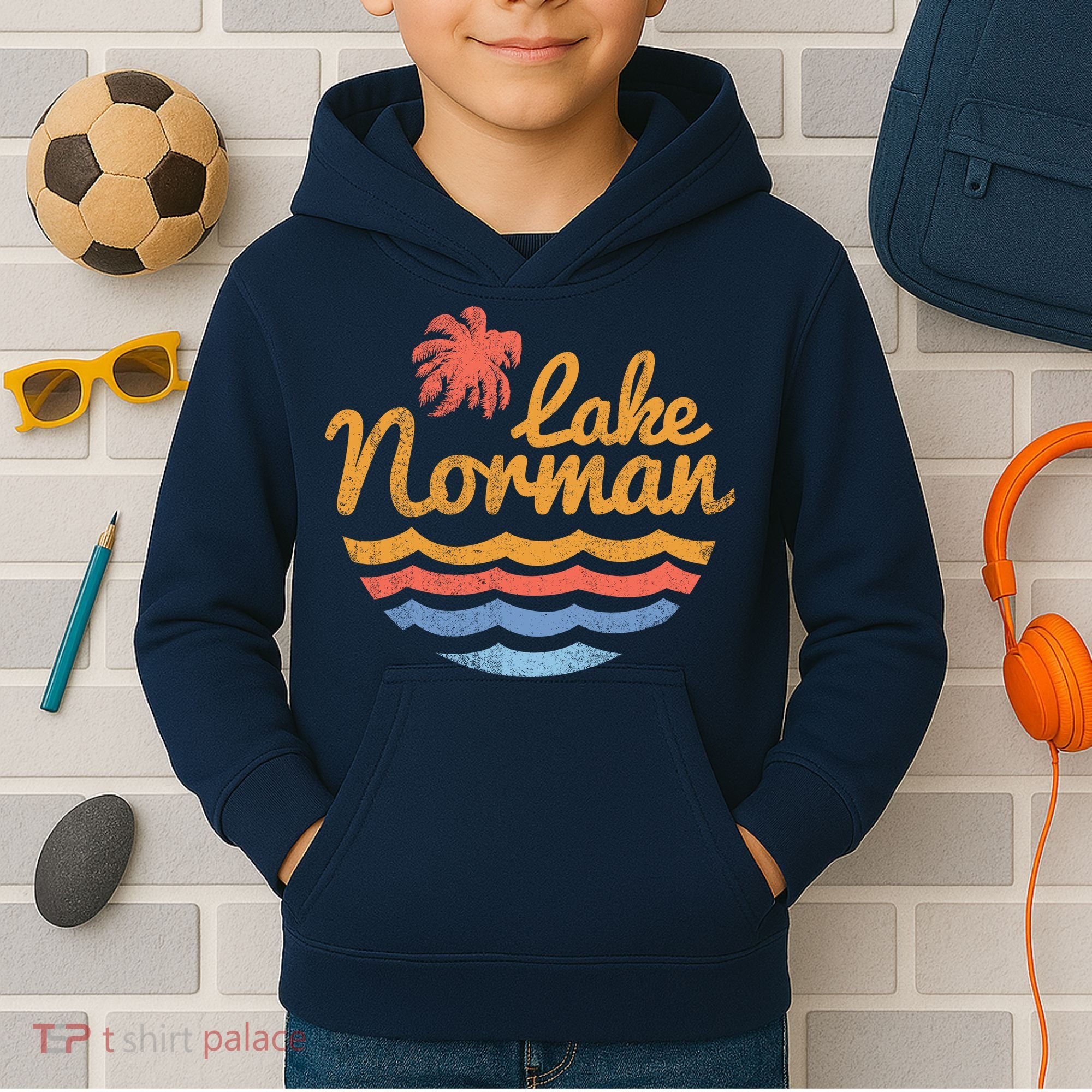 Lake Norman Retro Logo Kids Hoodie
