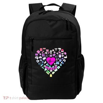 Love Nursing Rainbow Heart Collage Backpack