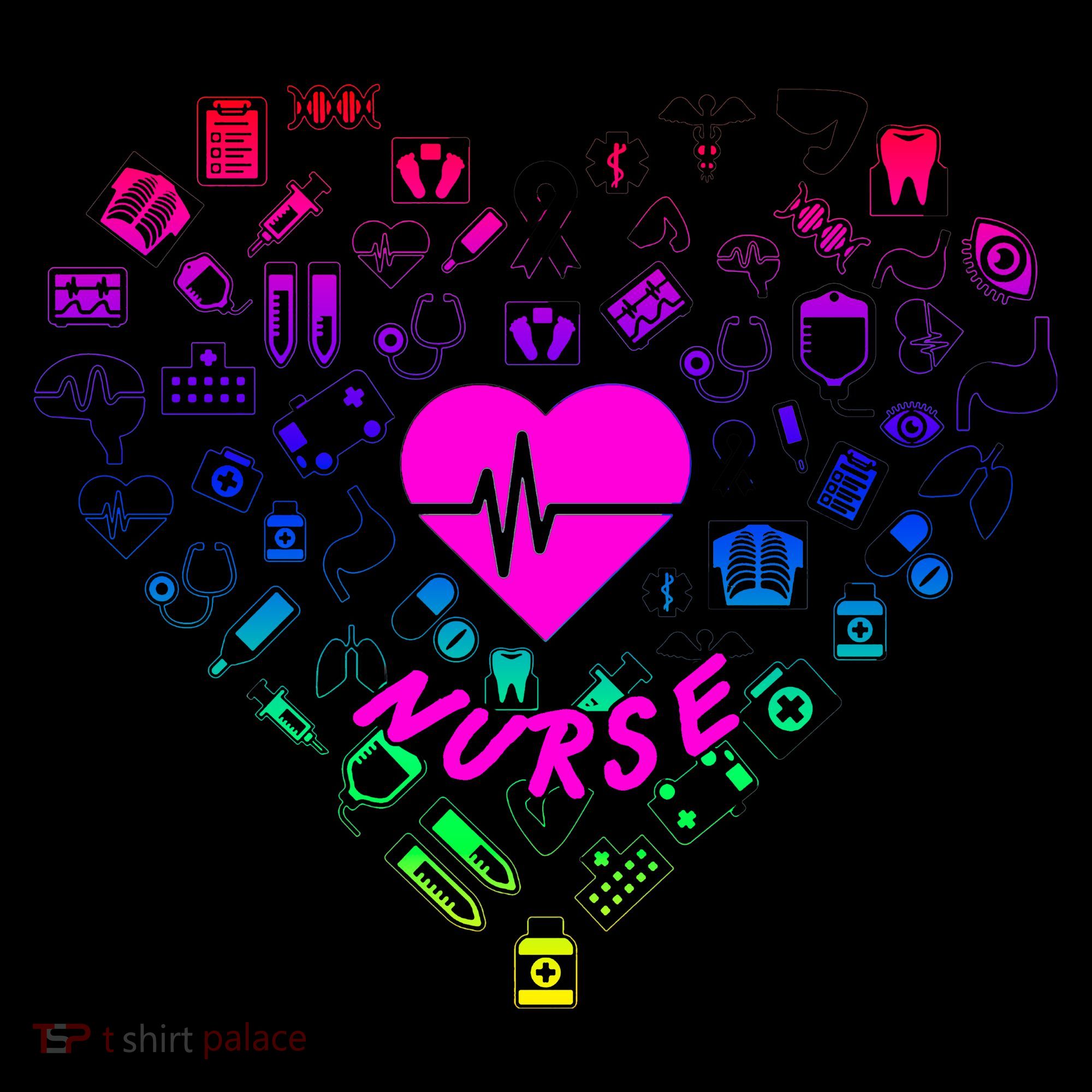 Love Nursing Rainbow Heart Collage Coffee Mug