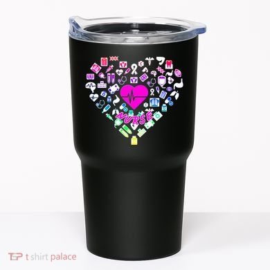 Love Nursing Rainbow Heart Collage Tumbler