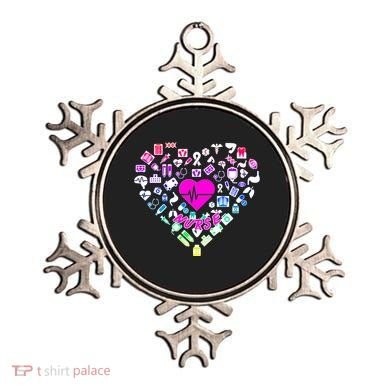Love Nursing Rainbow Heart Collage Ornament