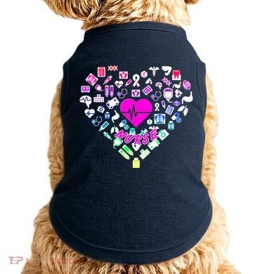 Love Nursing Rainbow Heart Collage Doggie Tank