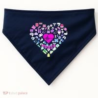 Love Nursing Rainbow Heart Collage USA-Made Doggie Bandana thumb 0