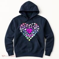 Love Nursing Rainbow Heart Collage Hoodie thumb 0