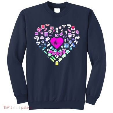 Love Nursing Rainbow Heart Collage Sweatshirt