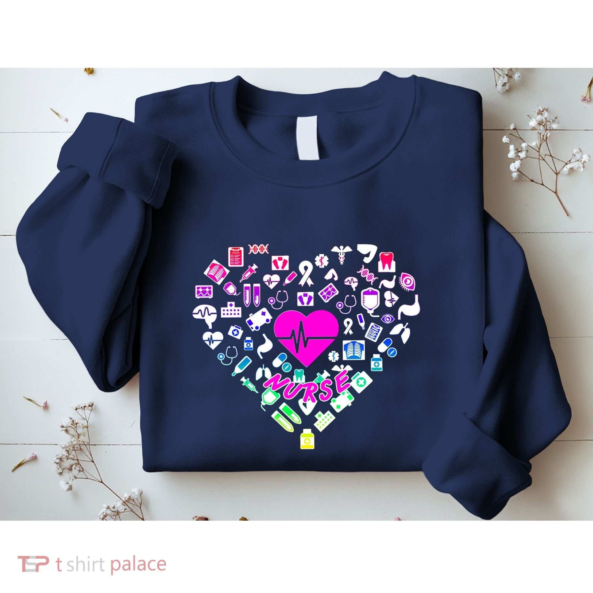 Love Nursing Rainbow Heart Collage Sweatshirt